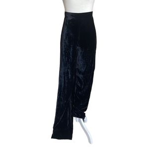 Badgly Mischka Velvet Straight Leg Pants Medium Tall Black